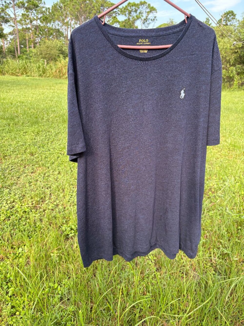 Polo Ralph Lauren Short Sleeve Cotton Tee Heather Indigo Navy Men's 2XL